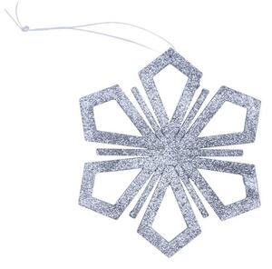 DECOLED Vánoční ozdoba vločka II, pr. 15 cm, stříbrná, překližka, venkovní