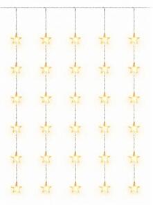 DECOLED LED vánoční svíticí hvězdy do okna, 120 × 120 cm teple bílá, 30 diod, čirý kabel, IP20 do interiéru, prodlužovací