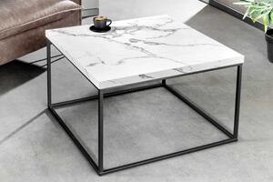 Designový konferenční stolek Haines 45 cm vzor bílý mramor