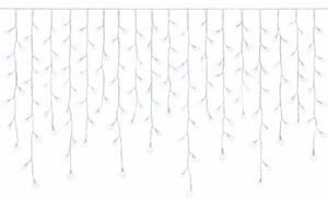 DECOLED Easy Fix venkovní LED rampouchy, světelné, 300 × 90 cm, ledově bílá, 174 diod, bílý kabel, IP67, prodlužovací