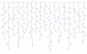 DECOLED Easy Fix venkovní LED rampouchy, světelné, 300 × 90 cm, ledově bílá s FLASH, 174 diod, bílý kabel, IP67