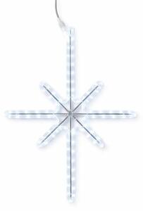 DECOLED Easy Fix 2D LED světelná hvězda Polaris I., 49 × 55 cm, ledově bílá, závěsná, hliník