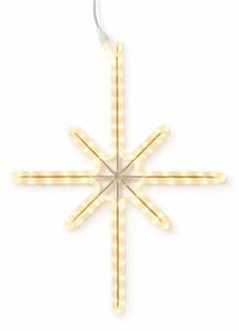 DECOLED Easy Fix 2D LED světelná hvězda Polaris I., 47 × 55 cm, teple bílá, závěsná, hliník