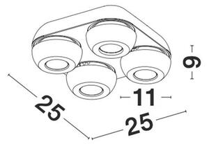 NV 9105203 Bodové svítidlo GON bílý hliník LED 4x5W 230V 3000K IP20 - NOVA LUCE