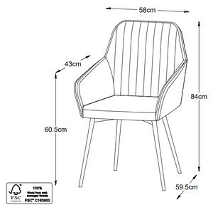 Designová židle Jadwiga modrý samet