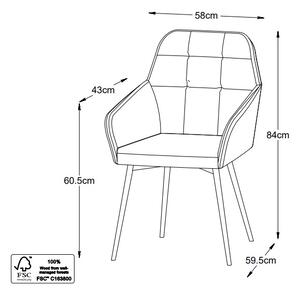 Designová židle Jadwiga II koňaková