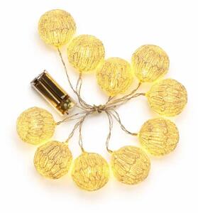 DECOLED LED světýlka na baterie, lampiony, 1,8 m, teple bílá, 10 diod, čirý kabel, IP20 interiér, 2 × AA