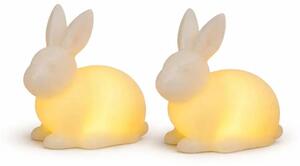 SIRIUS LED svíčky z pravého vosku na baterky, králík, 10 × 10 × 5,5 cm, bílá, sada 2 ks, CR2032