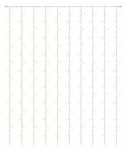 DECOLED Easy Fix LED světelný závěs venkovní, 100 × 150 cm, bi-color ledově a teple bílá, 150 diod, bílý kabel, IP44, prodlužovací