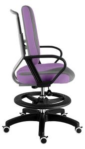 Dětská rostoucí židle s podnoží BAMBINO S – látka, šedo-fialová