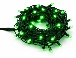 DECOLED Easy Fix LED světelný řetěz, 5 m, venkovní, zelený, 50 diod, černý kabel, IP67
