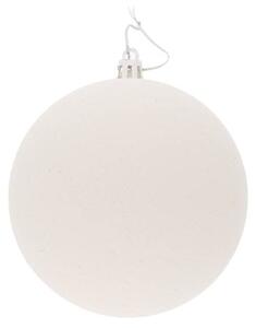 DECOLED Sada vánočních ozdob bílé glitter 10 cm plastová koule, balení 6 ks
