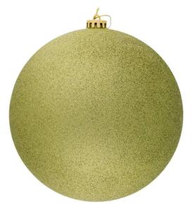 DECOLED Velká vánoční ozdoba 30 cm plastová koule jablkově zelená glitter