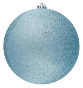 DECOLED Velká vánoční ozdoba 20 cm plastová koule světle modrá glitter