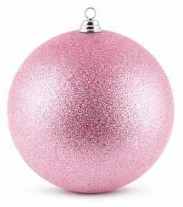 DECOLED Velká vánoční ozdoba růžová glitter 30 cm plastová koule