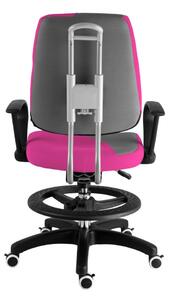 Dětská rostoucí židle s podnoží BAMBINO S – látka, šedo-růžová