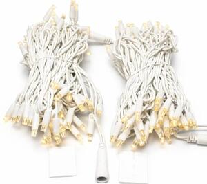 DECOLED Easy Fix LED světelný řetěz, 20 m, venkovní, teple bílá, 120 diod, bílý kabel, IP67