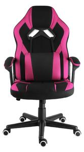 Dětská herní židle A-RACER ZK-013 — látka, černá/růžová