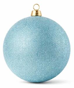 DECOLED Velká vánoční ozdoba 30 cm plastová koule světle modrá glitter