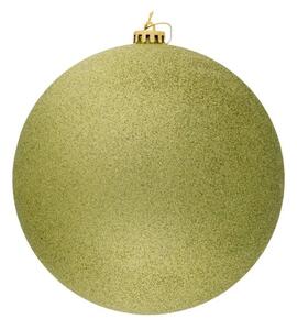 DECOLED Velká vánoční ozdoba 20 cm plastová koule jablkově zelená glitter