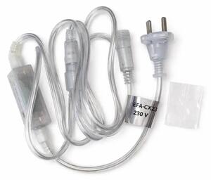 DECOLED Easy Fix zdrojový kabel s oddělitelným AC/DC můstkem, transparentní kabel IP20 interiér, 230 V