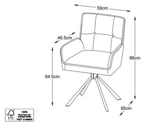 Designová otočná židle Callahan skořicová