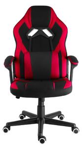 Dětská herní židle A-RACER ZK-013 — látka, černá/červená