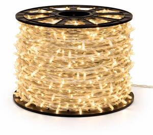 DECOLED Easy Fix LED světelný řetěz, 100 m, venkovní, teple bílá s FLASH, 1000 diod, bílý kabel, IP67, cívka