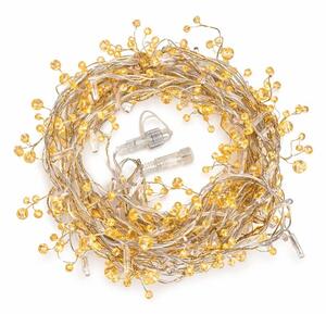 Eco Fix LED světelný řetěz, venkovní s krystalky, teple bílá s FLASH, 8 m, 80 diod, čirý kabel, IP44, 24V