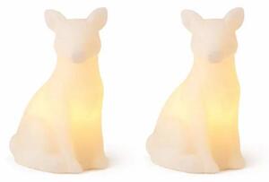 SIRIUS LED svíčky z pravého vosku na baterky, liška, 7 × 10 cm, bílá, sada 2 ks, CR2032