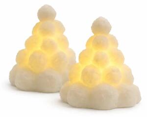 SIRIUS LED svíčky z pravého vosku na baterie, sněhové koule, ø 8 × 10 cm, bílá, sada 2 ks, CR2032