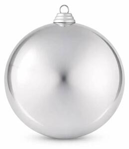 DECOLED Velká vánoční koule 20 cm, stříbrná, lesklá, UV