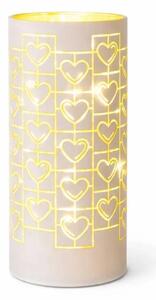 SIRIUS LED vánoční svícen na stůl srdce, 15 × 7 cm, skleněný