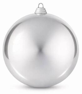 DECOLED Velká vánoční koule 30 cm, stříbrná, lesklá, UV