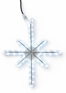 DECOLED Easy Fix 2D LED světelný hvězda Polaris II., 45 × 55 cm, ledově bílá, závěsná, hliník