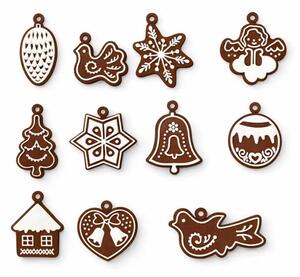 DECOLED Sada drobných vánočních ozdob, 3 × 4 cm, plast, balení 11 ks