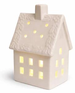 DECOLED LED dekorace keramický domeček, 8,5 × 6,9 × 12,9 cm, teple bílá, 2× LR44