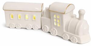 DECOLED LED svítící vláček, keramický, 28,5 × 10,1 × 9,3 cm, teple bílá, 2× LR44