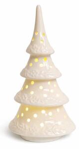DECOLED LED dekorace keramický stromeček, 9 × 7,4 × 17,8 cm, teple bílá, 2× LR44