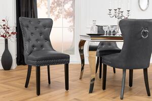 Designová židle Queen černo-šedá ekokůže - skladem