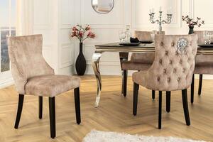 Designová židle Queen II Lví hlava béžový samet