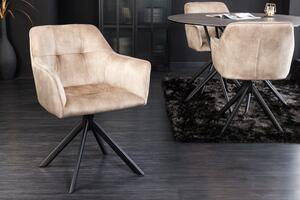 Designová otočná židle Galileo šampaň samet