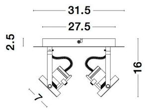 NV 9155102 Bodové svítidlo SALVA černý kov GU10 2x10W 230V IP20 bez žárovky - NOVA LUCE