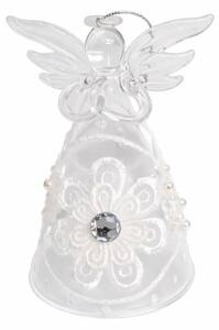 DECOLED Skleněný anděl 7 × 11 cm čiré sklo