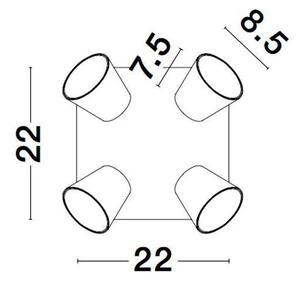 NV 9155363 Bodové svítidlo BIAGIO bílý kov LED 4x6W 230V 3000K IP20 - NOVA LUCE