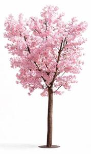 DECOLED 3D umělý strom Sakura 300 × 200 cm, růžová dekorace, IP44 venkovní, kov a plast