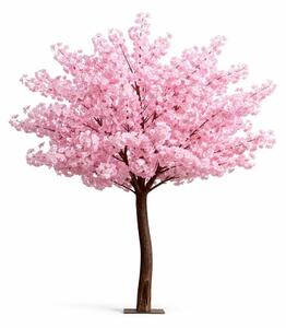 DECOLED 3D umělý strom Sakura 200 × 150 cm, růžová dekorace, IP44 venkovní, kov a plast