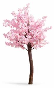 DECOLED 3D umělý strom Sakura 150 × 100 cm, růžová dekorace, IP44 venkovní, kov a plast