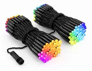 Barevná světýlka venkovní Twinkly strings 25 m Dual Pro, 2× 125 LED RGB, černý kabel, IP44, 2× 12,5 m