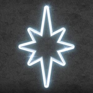 DECOLED Easy Fix 2D LED světelná hvězda na vrchol stromu, 35 × 50 cm, ledově bílá, 3D tisk